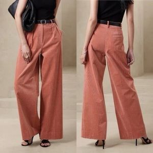 Wide Leg Pink Corduroy Pants